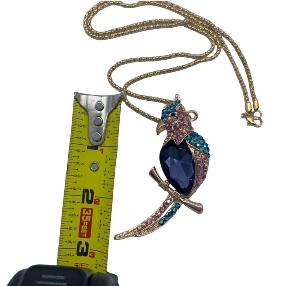 New purple & blue parrot fashion pendant necklace - Picture 6 of 8